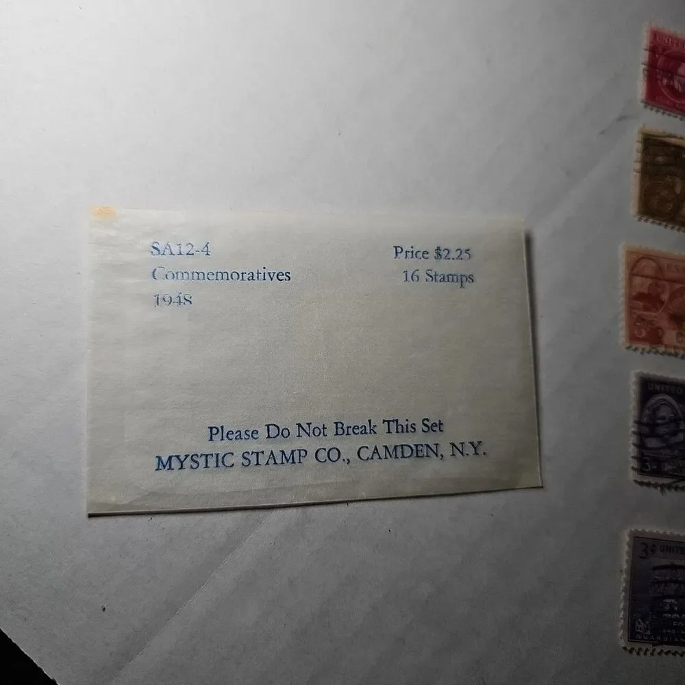 U.S. 1948 Commemorative Year Incomplete Set 15 Stamps SA12-4